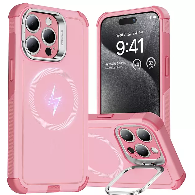 ESR for iPhone 15 Pro Max Case Flex Stand, for MagSafe, Rugged, Pink