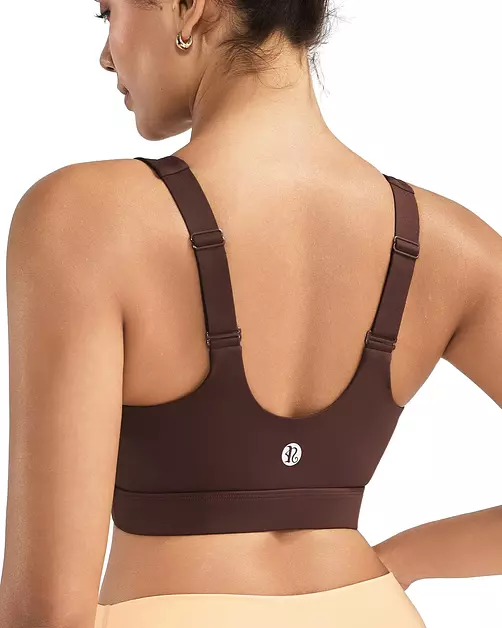 RUNNING GIRL Sports Bras for Women High Support,Adjustable Racerback Sports Bra High Impact Molded Cup Workout Bra(WX3120 Deep Taupe M)