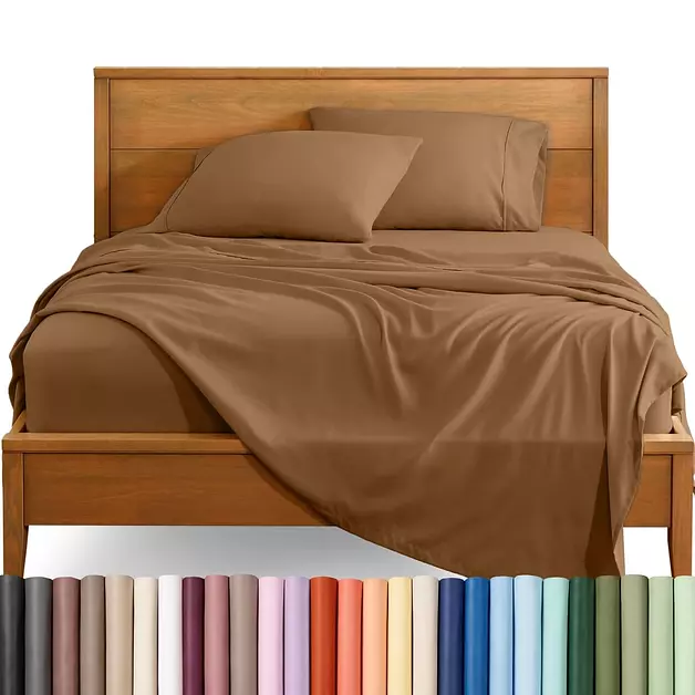 Bare Home Cal King Sheet Set - 1800 Ultra-Soft (Cal King, Caramel)