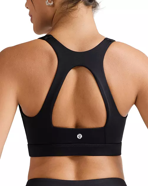 RUNNING GIRL High Impact Sports Bras for Women,Molded Cup Black Sports Bras for Women Large Bust(3059Black_L)