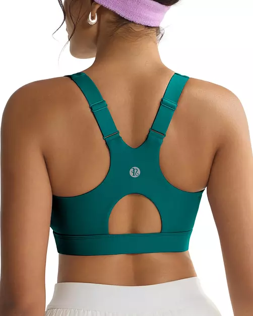 RUNNING GIRL High Impact Sports Bra for Women,Running Sports Bras for Women High Support Yoga Bra with Sewn in Pads(3100_Teal_L)
