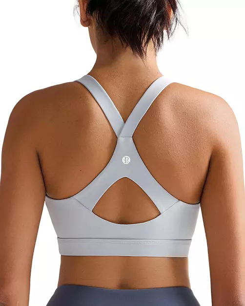 RUNNING GIRL Sports Bra for Women High Support,Y Back Molded Cup Running High Support Sports Bra with Sewn in Pads(3138_Grey_S)