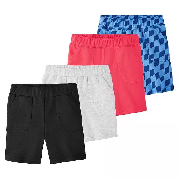 Garanimals Baby Boy Solid French Terry Shorts, Size 3-6 Months, 4-Pack
