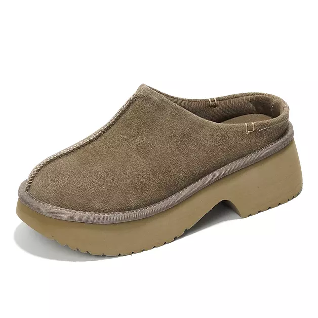 PROJECT CLOUD 100% Genuine Leather Platform Clogs for Women Mules for Women