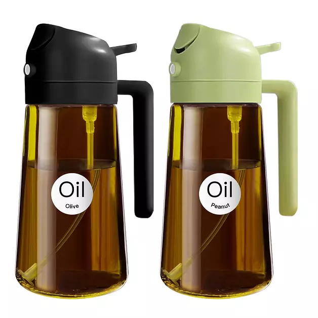 YARRAMATE 2PCS 16oz/470ml Oil Sprayer for Cooking (Black & Green)