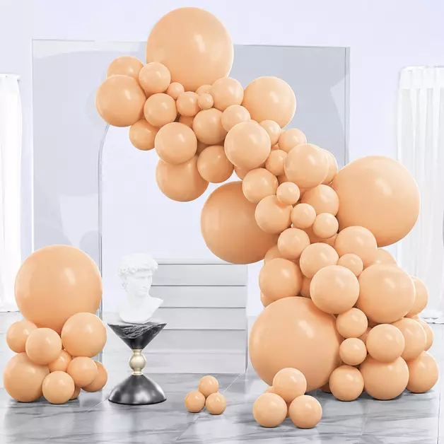 PartyWoo Nude Balloons 127pcs Apricot Fall Color Different Sizes
