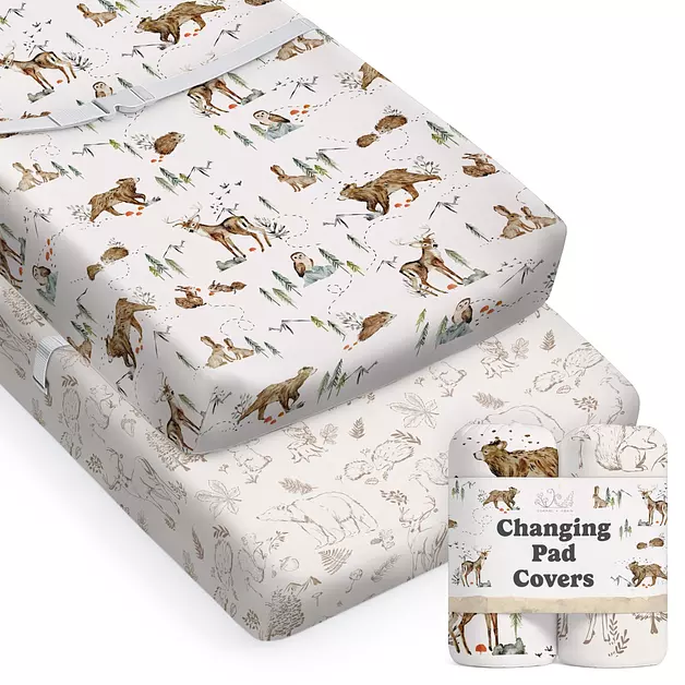 Sorrel + Fern Baby Changing Pad Cover, 2-Pack (Magic Forest)