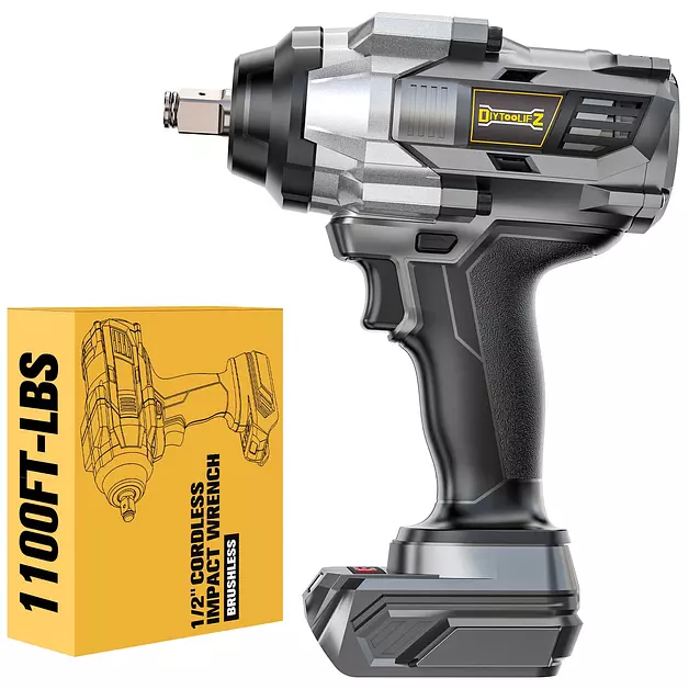DIYtoolifz 1/2" Cordless Impact Wrench 1500Nm Compatible with DeWalt 20V