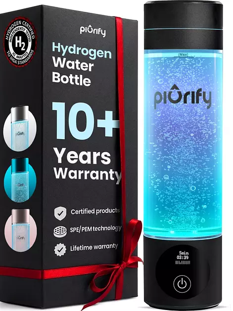 PIURIFY Hydrogen Water Bottle Generator | 6300+ PPB | USA Certified