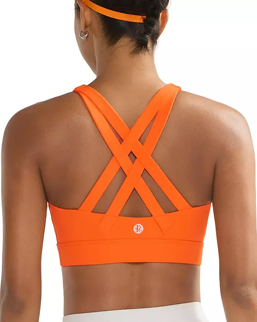 RUNNING GIRL High Impact Sports Bra for Women,Running Sports Bras for Women High Support Yoga Bra with Molded Cups(3080_Orange_M)