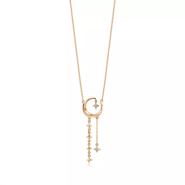 CHOW SANG SANG Delicate Gold 18K Rose Solid Gold MINTY Collection Starry Night Necklace for Women 93318N | 18.5 Inches, (47 CM)