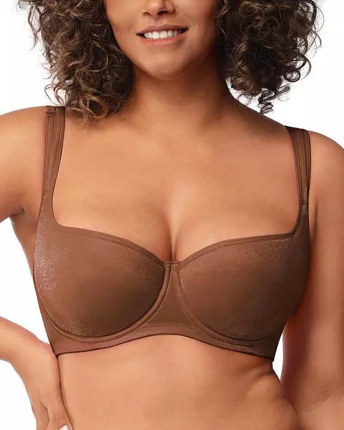 HSIA Balconette Bra Push Up Lightly Lined Plus Size Scoop Neck Tshirt Bra