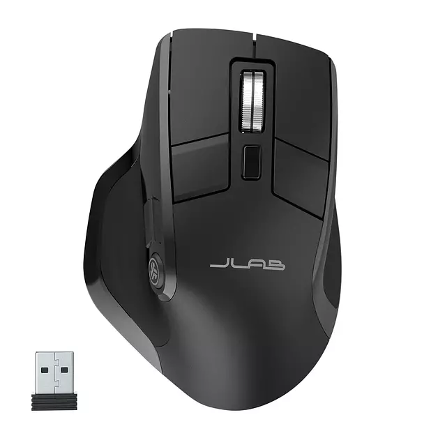 JLab, Epic, Wireless Mouse, Bluetooth, Multi-Device, OLED Display, Full-Size