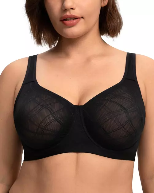 HSIA Minimizer Bras for Women Full Coverage Unlined Plus Size Jacquard Bra