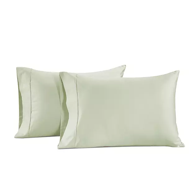 LANE LINEN Pillow Case Covers King Set of 2 100% Egyptian Cotton Sateen Soft Cool & Smooth Cases - Mineral