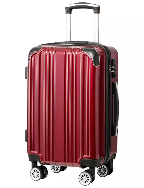 Coolife Luggage, Lightweight and Durable Hardshell, 20 in, wine wind new
