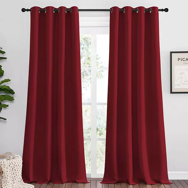NICETOWN Blackout Draperies Curtains, 1 Pair, 55 x 90-inch, Burgundy Red