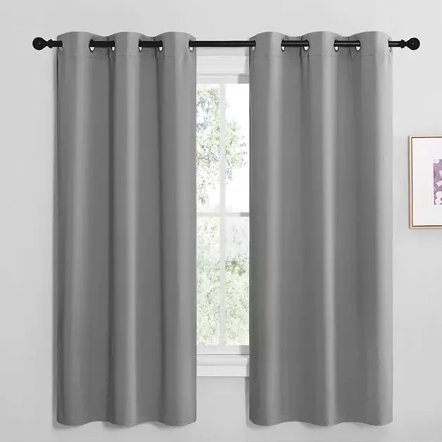 NICETOWN Silver Grey Blackout Curtains, 2 Panels, W42 x L68-inch