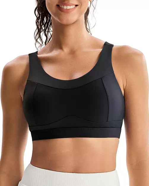 RUNNING GIRL High Impact Sports Bras for Women,Racerback Bra Workout Crop Tops for Women(WX2667 Black,M)