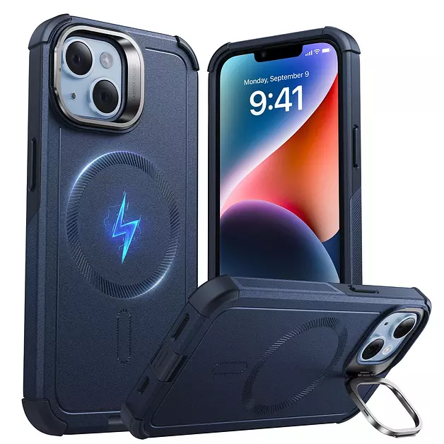 ESR for iPhone 14/13 Case Flex Stand, for MagSafe, Rugged, Blue