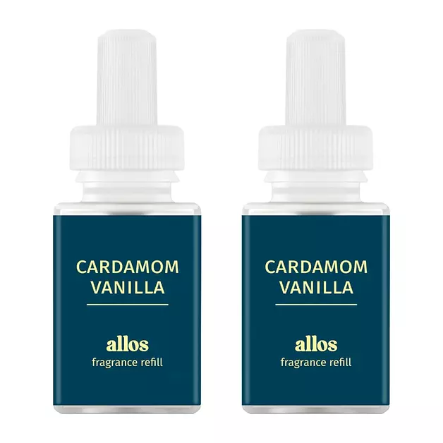 Pura and Allos - Fragrance Refill for Smart Home Air Diffusers - Aromatherapy Scents for Home - up to 120-Hours of Premium Fragrance per Vial - 2 Pack - Cardamon Vanilla (Sleep)