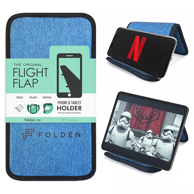 Flight Flap Airplane Phone Holder - Foldable Phone Stand for Plane Travel