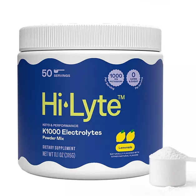 Hi-Lyte Keto K1000 Electrolyte Powder | Lemonade | Hydration Supplement Drink Mix | Boost Energy & Beat Leg Cramps | No Sugar, No Maltodextrin | 50 Servings