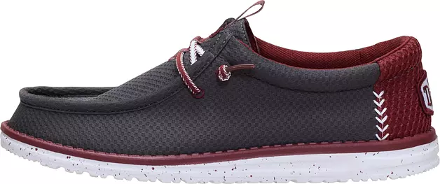 HEYDUDE Men's Wally Varsity Team Slip On Shoe, Black/Multi Size 14 | Lightweight Mesh Style with Easy On Comfort and Travel Ready Design