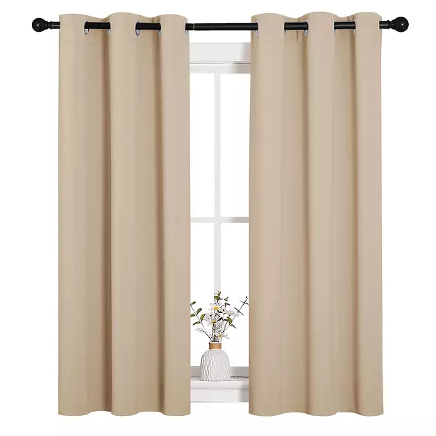NICETOWN Room Darkening Draperies Window Curtain Panels, Thermal Insulated Grommet Room Darkening Curtains for Bedroom (Biscotti Beige, 2 Panels, W34 x L54 -inch)