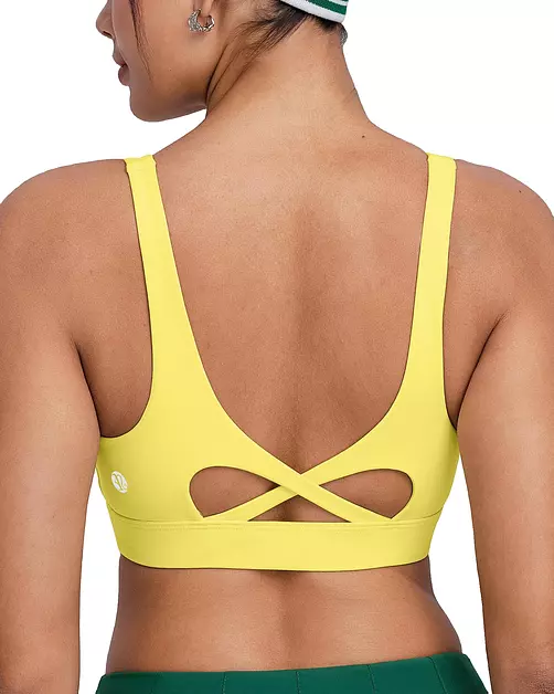 RUNNING GIRL Sports Bra for Women High Support, Molded Cup High Impact Sports Bras with Sewn in Pads Workout Running Bra(3128 Bright Yellow XXL)