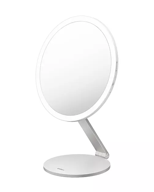 Laifen Glowy Vanity Mirror with Lights, Desk Makeup Mirror, Pearl White
