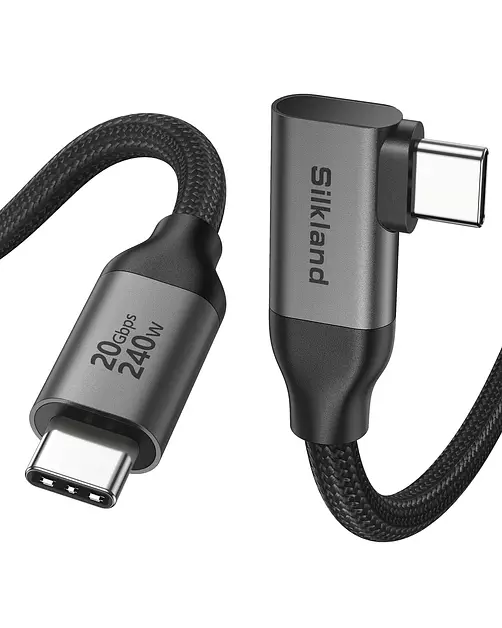 Silkland Long Right Angle USB 4 Data Cable for Thunderbolt 4 240W 16.5FT