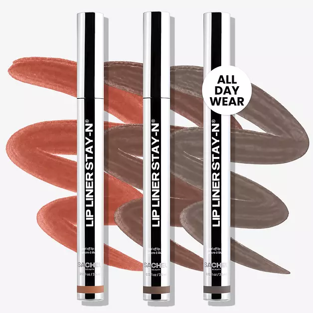 Sacheu Lip Liner STAY-N Peel Off Lip Stain Set, Deep Bundle Trio