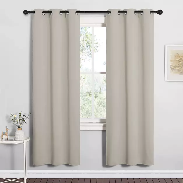 NICETOWN Natural Blackout Curtains for Bedroom 34" wide x 72" Long 2 Panels