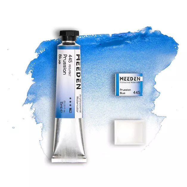 MEEDEN Professional Artist Watercolor Paint: Prussian Blue - 15ml/0.5oz
