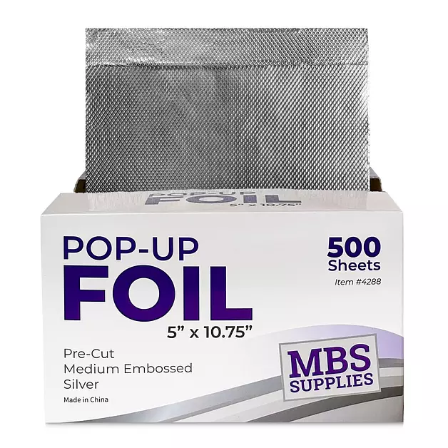 Highlighting Pop-Up Foil 5" x 10.75", 500 Count, Medium Embossed For Hair Highlighting, Highlight Foils For Hair, Aluminum Foil Sheets, Salon Foils For Hair Stylist, Non Slip 500 Pop Up Foil Sheets