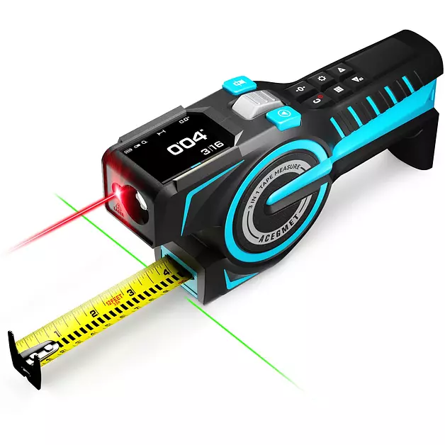 ACEGMET Digital Tape Measure 12ft Tape ±1.5mm & 330Ft Laser Distance Meter