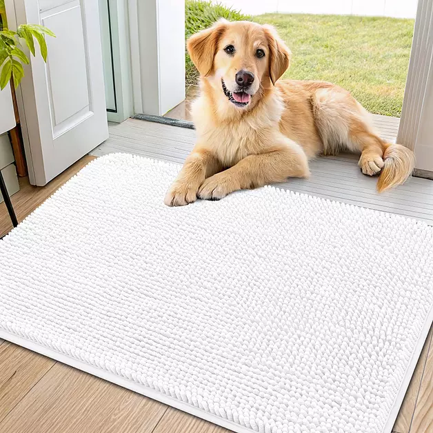 Smiry Dog Door Mat for Muddy Paws 36x24, Absorbs Moisture and Dirt Doormat