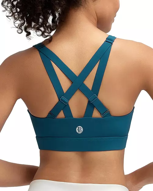 RUNNING GIRL Sports Bras for Women High Support, Adjustable Straps High Impact Sports Bras with Sewn in Pads Workout Running Bra(3209 Navy Blue M)