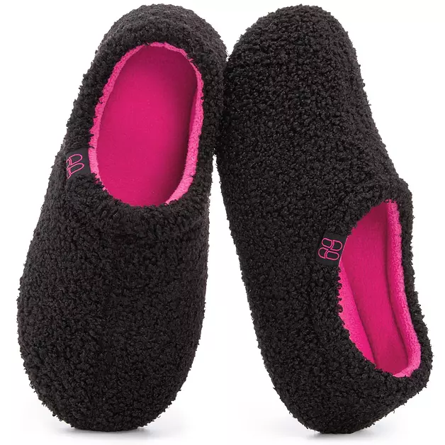 HomeTop Women's Fuzzy Curly Fur Loafer Slippers, Astral Rose11-12 US