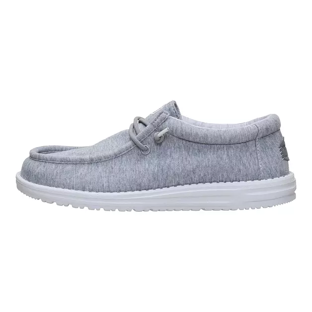 HEYDUDE Wally Stretch Jersey Wide Grey Size 13, Men's Shoes, Slip on Loafers, Comfortable & Light-Weight