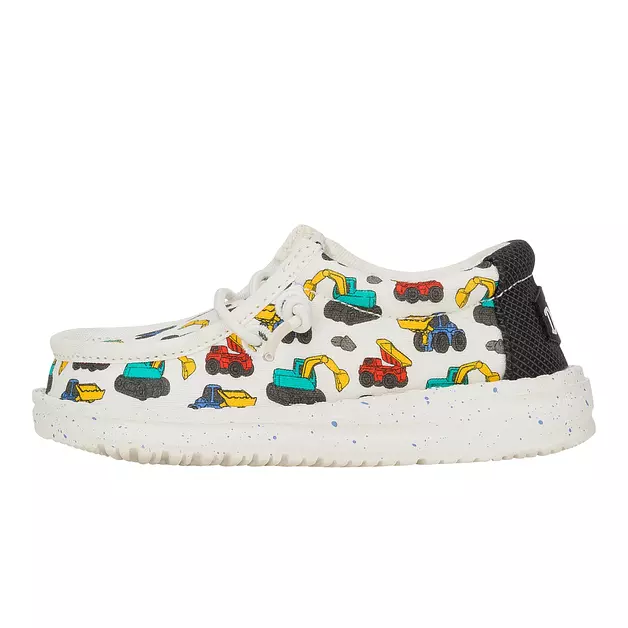 HEYDUDE Boy's Toddler Wally Trucks Slip On Loafer, Ivory/Multi Size 4