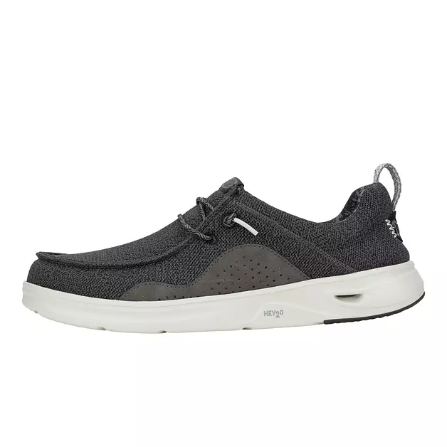 HEYDUDE Wally Hey2O Mesh Black/Monument Grey Size 14, Men’s Shoes, Men's Slip-on Loafers, Comfortable & Light-Weight