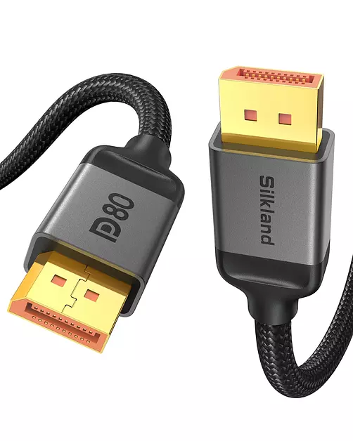 Silkland 80Gbps DisplayPort Cable 2.1 10FT/3M, DP80 HDR Gaming Cord for PC