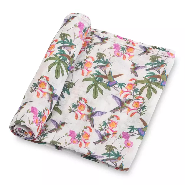 LollyBanks Muslin Swaddle Blanket, 47 x 47 in, Newborn Receiving Blanket